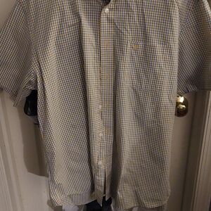 Dockers Yellow & Blue Short-Sleeve Check Button-Down Shirt